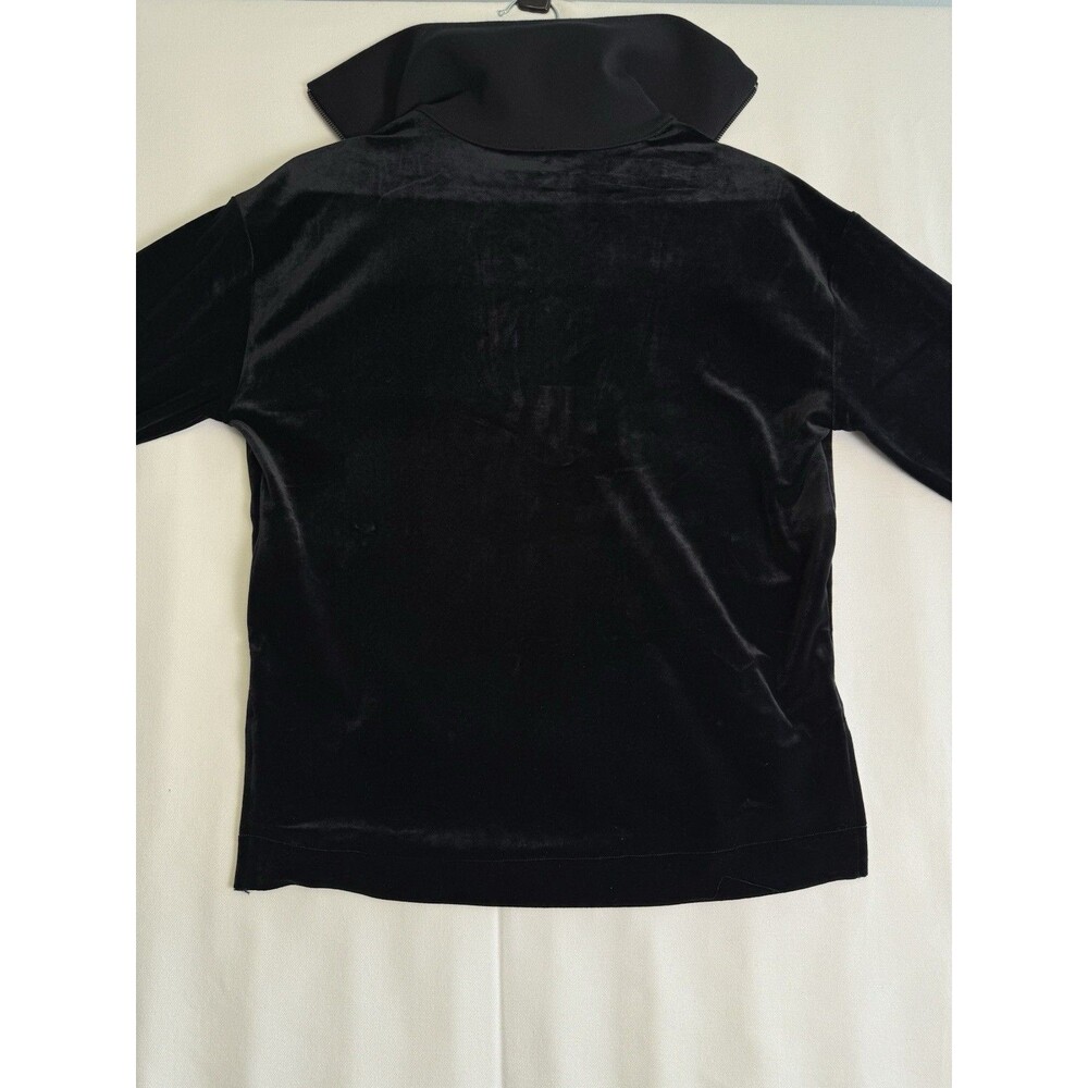 SPANX Black Velour 2-Piece Set Zip Long Sleeve Top & Wide-Leg Pants S - Picture 7 of 14